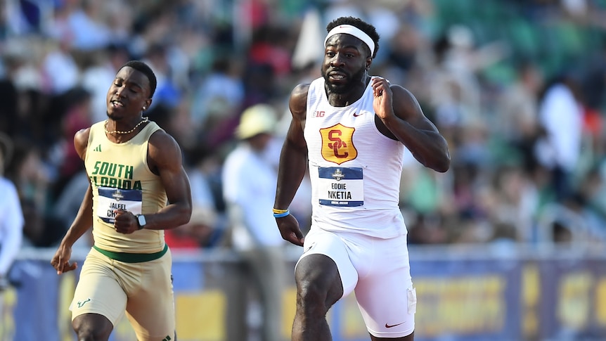 Eddie Nketia runs 100m faster than any Australian ever, but it doesn't count