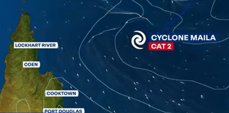 Slow-moving Severe Tropical Cyclone Maila heading towards Queensland